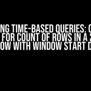 Mastering Time-Based Queries: Creating a Query for Count of Rows in a 24-Hour Window with Window Start Dates